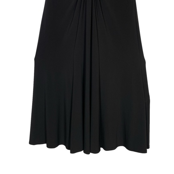 Jones Wear Dress size 12 Black Midi Plunge Neckline Short Sleeve Little Black - Picture 5 of 7